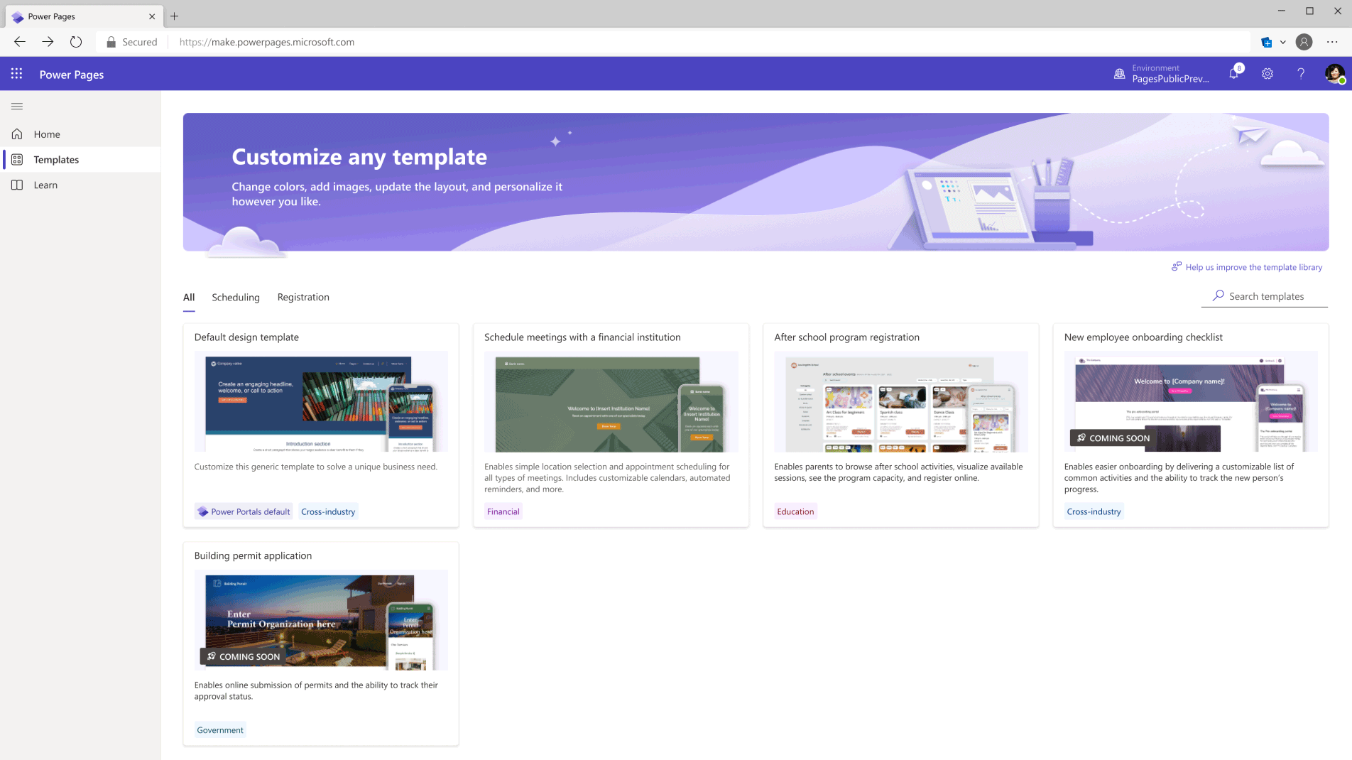 Build with Template Hub